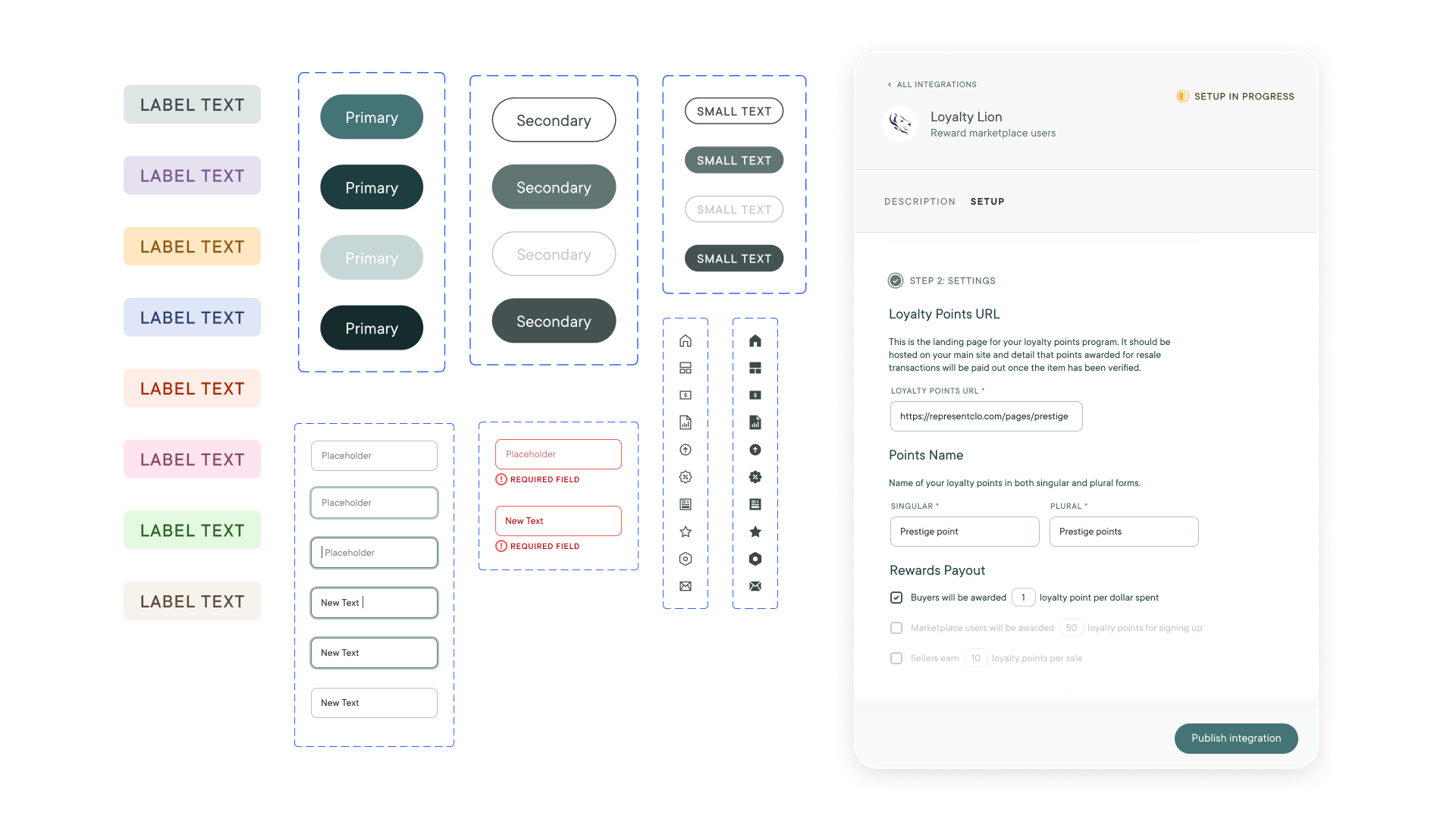 The Treet design system layout
