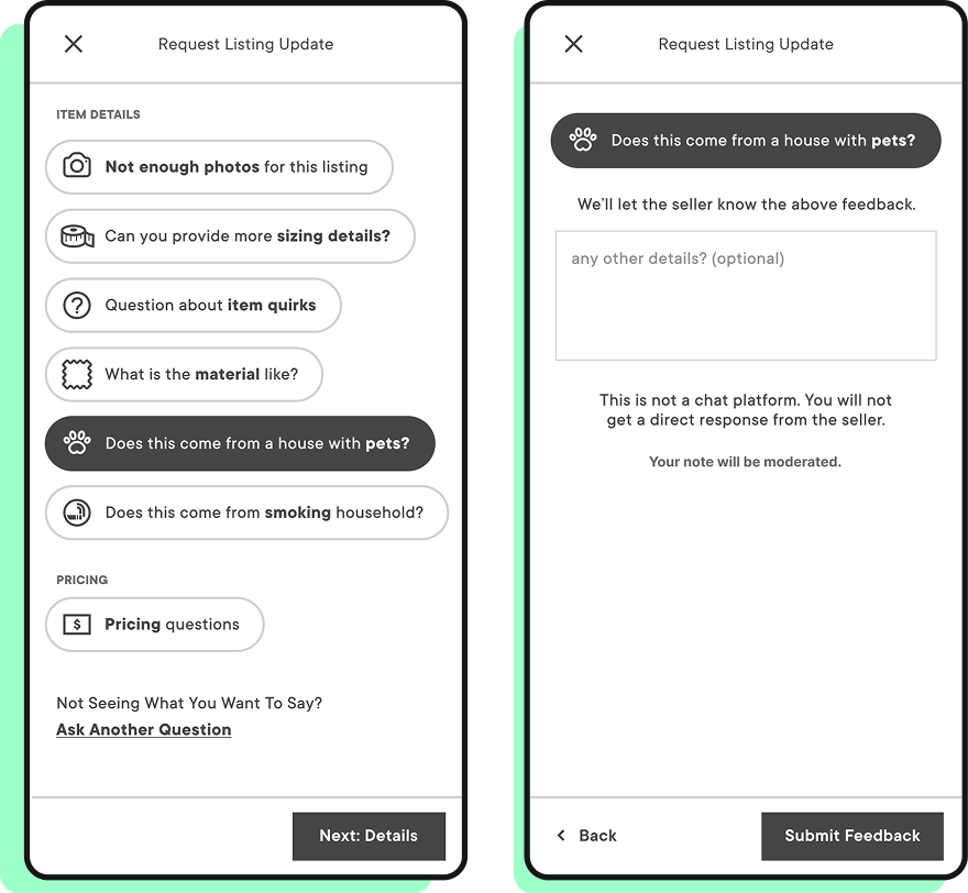The final constructive listing-update request flow